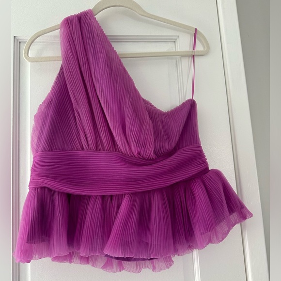 Endless Rose One Shoulder Textured Tulle Top - Picture 4 of 15